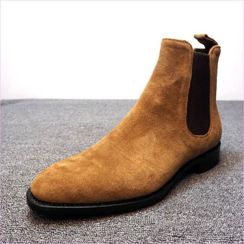 Suede Pointed Toe High-top Chelsea Boots for Men - Pleasures and Sins