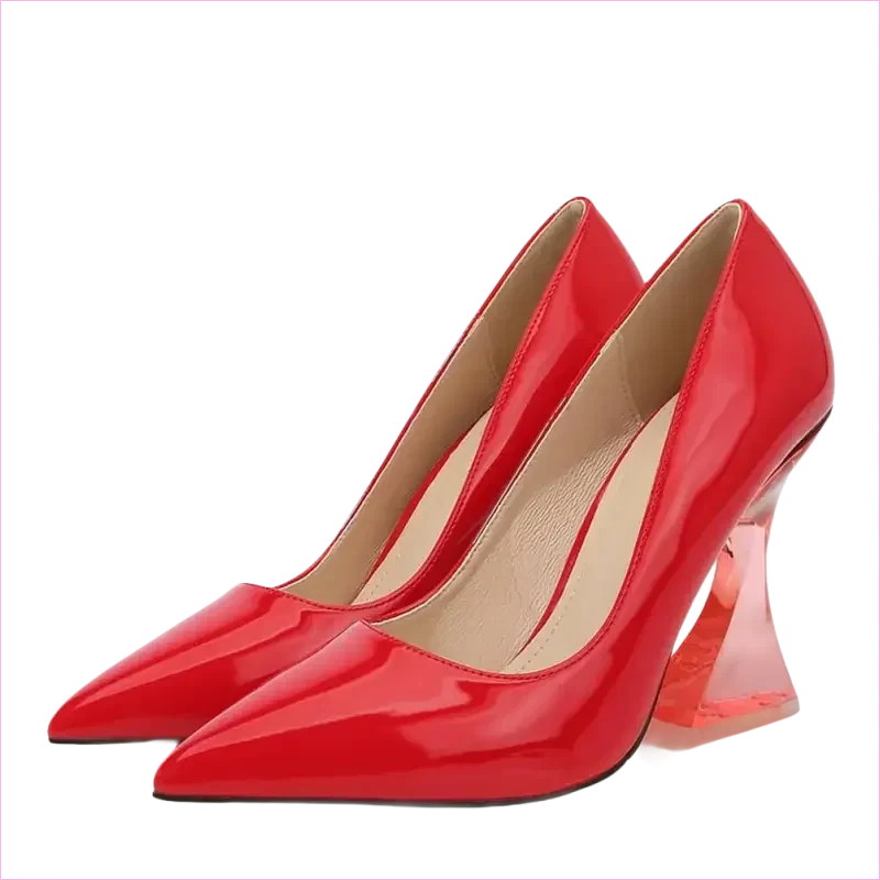 Thick High Heel Unisex Pointed Toe Drag Queen Patent Shoes - Pleasures and Sins