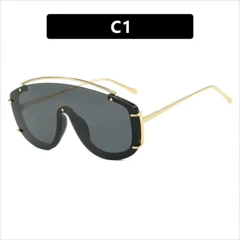 Trendy Large Frame Sunglasses with a Metallic High-end Feel - Pleasures and Sins