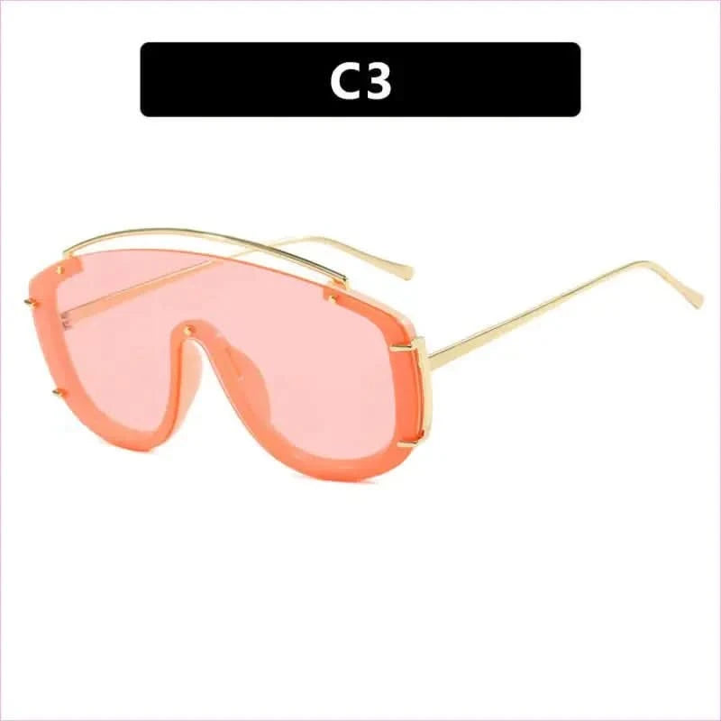 Trendy Large Frame Sunglasses with a Metallic High-end Feel - Pleasures and Sins