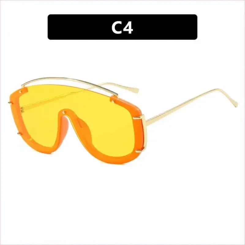 Trendy Large Frame Sunglasses with a Metallic High-end Feel - Pleasures and Sins