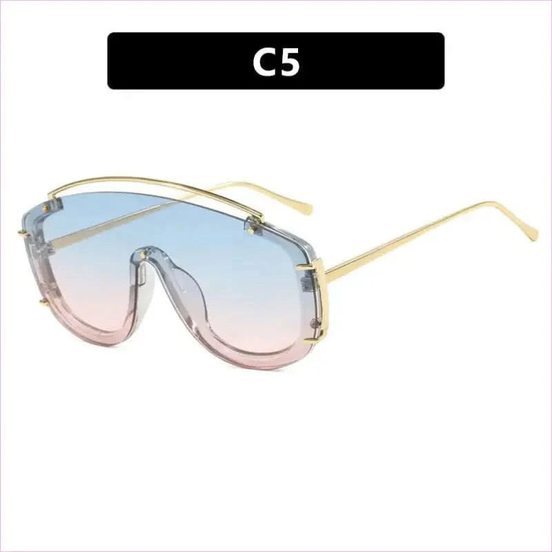 Trendy Large Frame Sunglasses with a Metallic High-end Feel - Pleasures and Sins