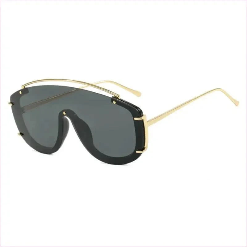Trendy Large Frame Sunglasses with a Metallic High-end Feel - Pleasures and Sins