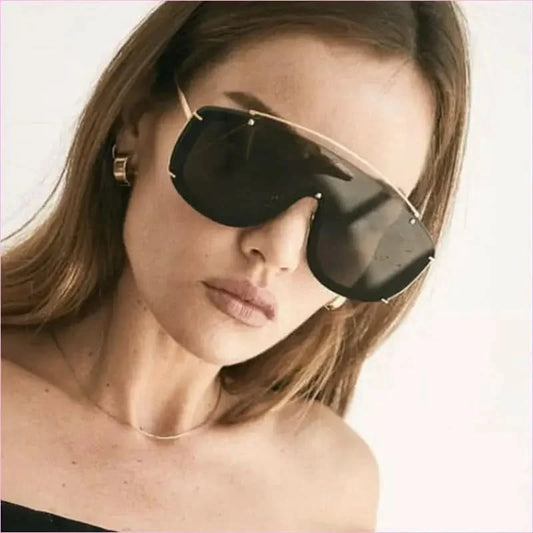 Trendy Large Frame Sunglasses with a Metallic High-end Feel - Pleasures and Sins