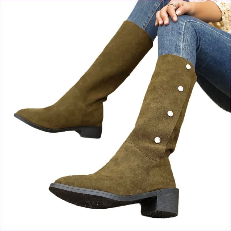 Trendy Unique Mid-calf Faux Suede Boots for Effortless Style - Pleasures and Sins