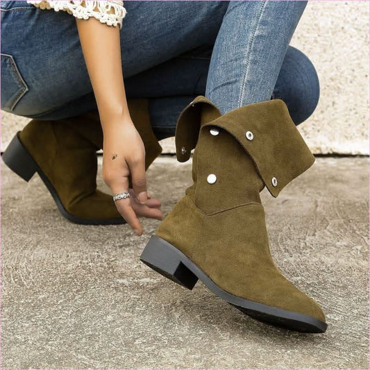 Trendy Unique Mid-calf Faux Suede Boots for Effortless Style - Pleasures and Sins