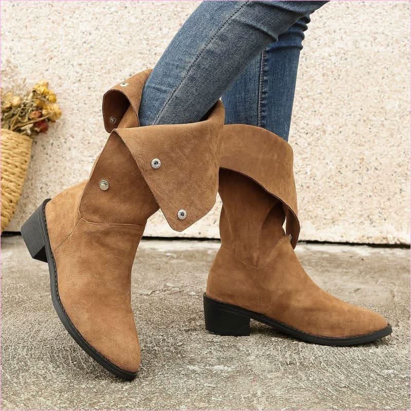 Trendy Unique Mid-calf Faux Suede Boots for Effortless Style - Pleasures and Sins