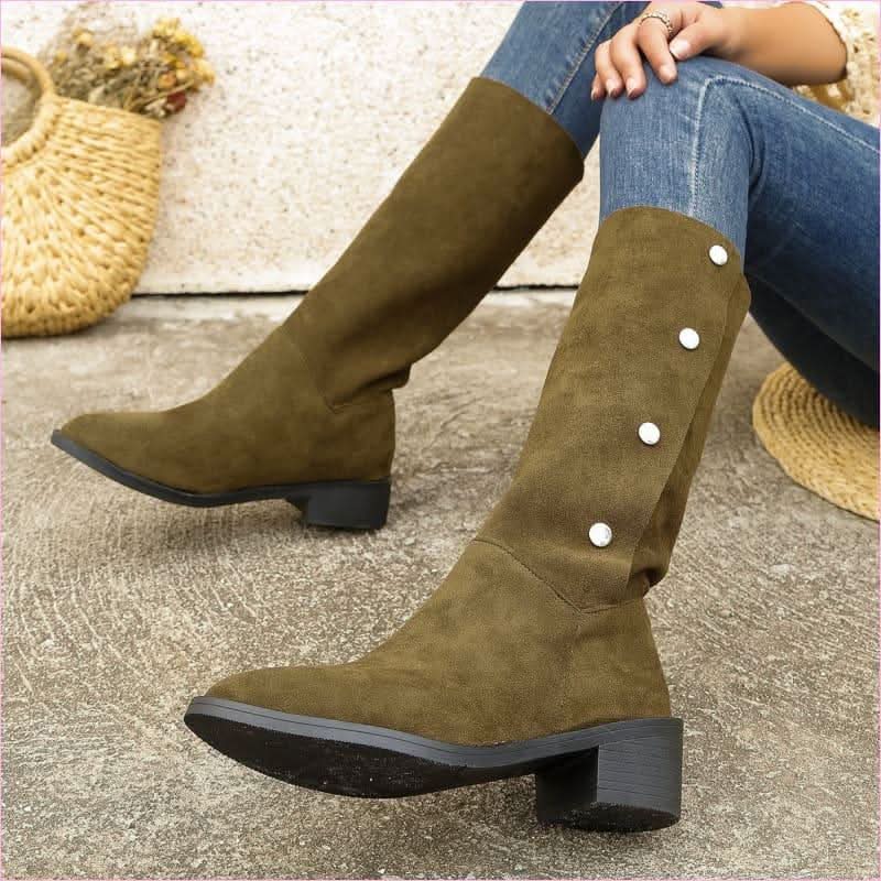 Trendy Unique Mid-calf Faux Suede Boots for Effortless Style - Pleasures and Sins