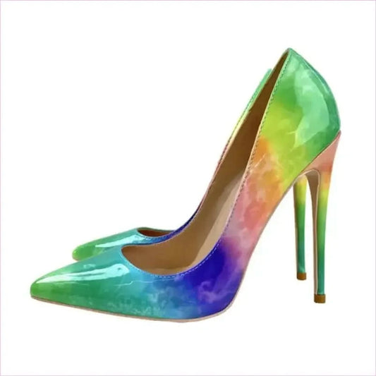 Trendy Unisex Rainbow High Heels with Narrow Pointed Toe - Pleasures and Sins