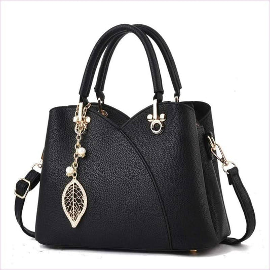 Trendy Versatile Women's Handbag with Glamorous Gold and Pearl Details - Pleasures and Sins