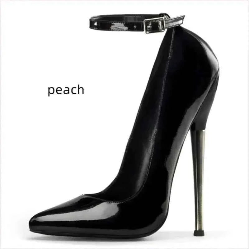 Unisex Ankle Strap Shoes with 18cm Stiletto Heel - Pleasures and Sins