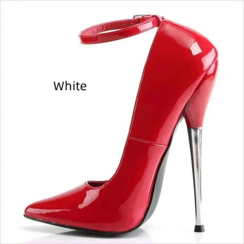 Unisex Ankle Strap Shoes with 18cm Stiletto Heel - Pleasures and Sins