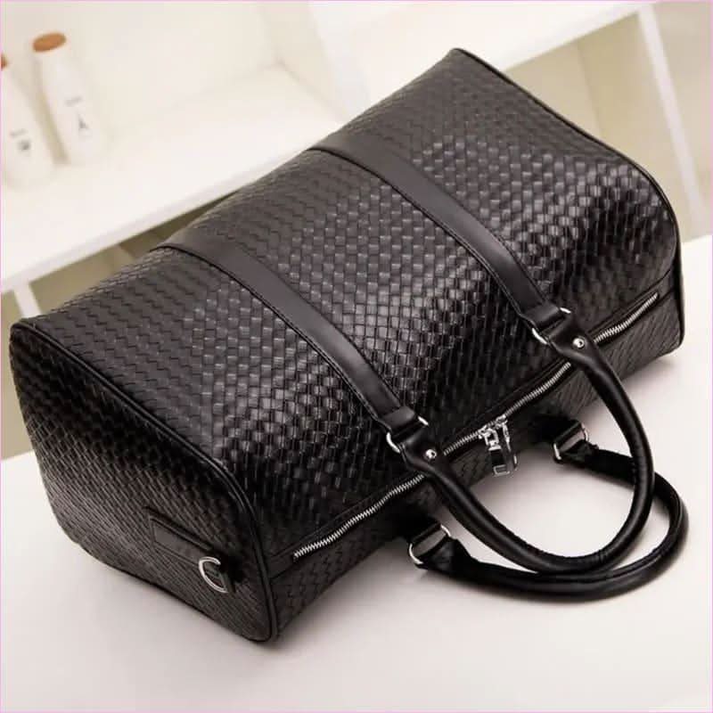 Unisex Black Woven Bag for Business Trip Carry On and Travel - Pleasures and Sins