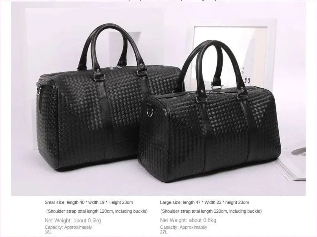 Unisex Black Woven Bag for Business Trip Carry On and Travel - Pleasures and Sins