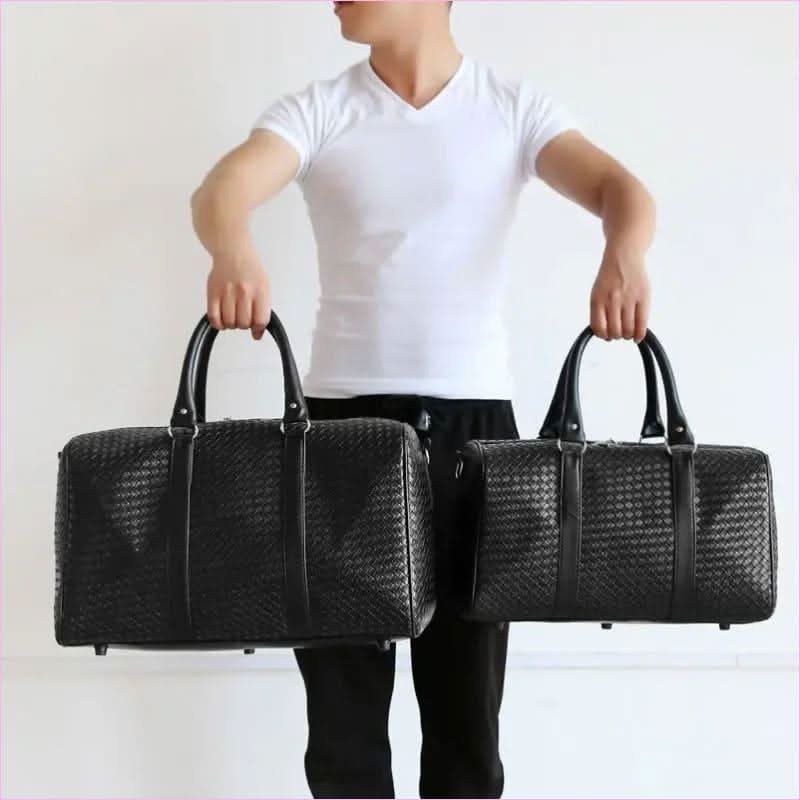Unisex Black Woven Bag for Business Trip Carry On and Travel - Pleasures and Sins