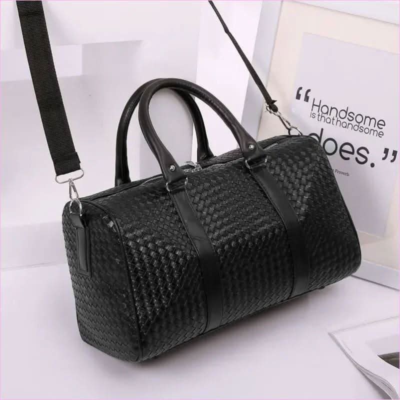 Unisex Black Woven Bag for Business Trip Carry On and Travel - Pleasures and Sins