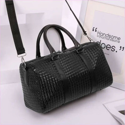 Unisex Black Woven Bag for Business Trip Carry On and Travel - Pleasures and Sins