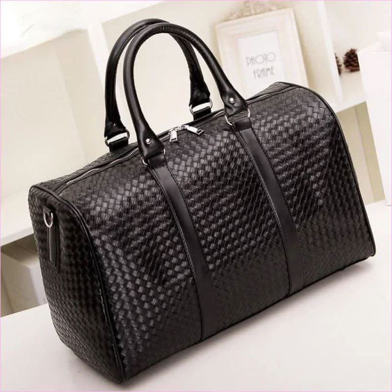 Unisex Black Woven Bag for Business Trip Carry On and Travel - Pleasures and Sins