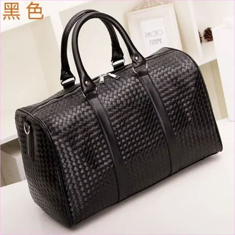Unisex Black Woven Bag for Business Trip Carry On and Travel - Pleasures and Sins