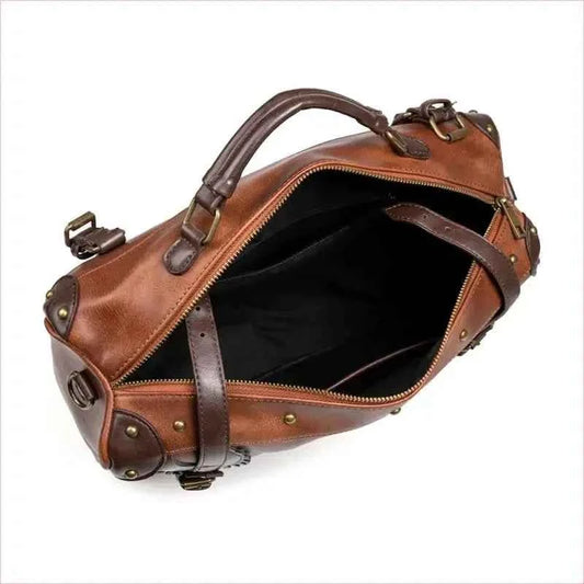 Unisex Retro Brown Steampunk Industrial Backpack for Outdoor Adventures - Pleasures and Sins