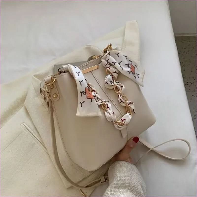Versatile Bucket Bag with Scarf Handle for Women’s Crossbody Fashion - Pleasures and Sins