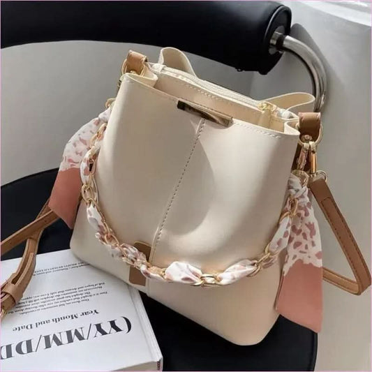 Versatile Bucket Bag with Scarf Handle for Women’s Crossbody Fashion - Pleasures and Sins
