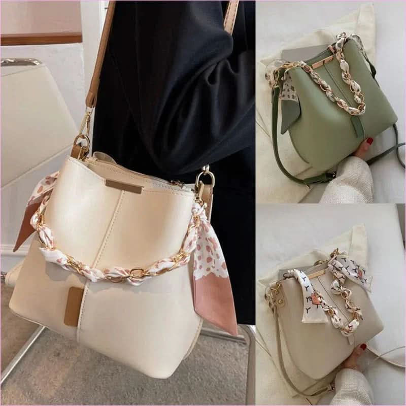 Versatile Bucket Bag with Scarf Handle for Women’s Crossbody Fashion - Pleasures and Sins