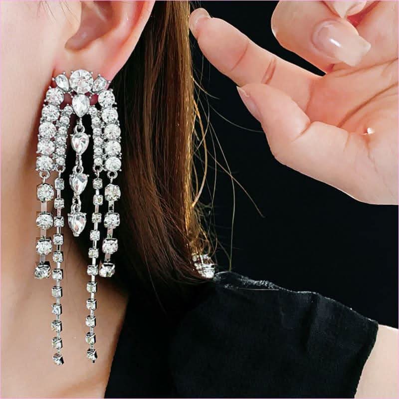 Water Droplet Shaped Luxury Tassel Earrings for Elegant Style - Pleasures and Sins