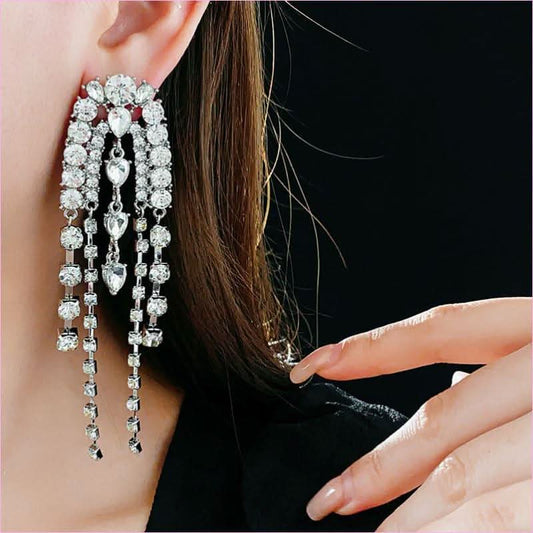 Water Droplet Shaped Luxury Tassel Earrings for Elegant Style - Pleasures and Sins