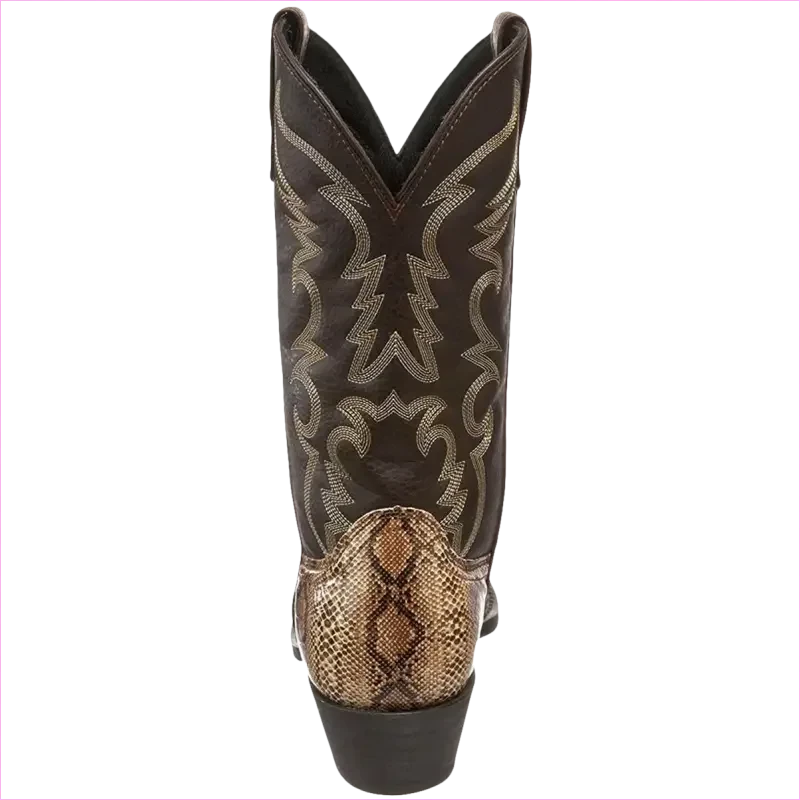 Western Cowboy Boots with Snake Pattern and Iron Toe Cap - Pleasures and Sins