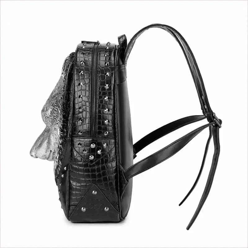 Wolf Head 3d Embossed Backpack for Emo Style Lovers - Pleasures and Sins
