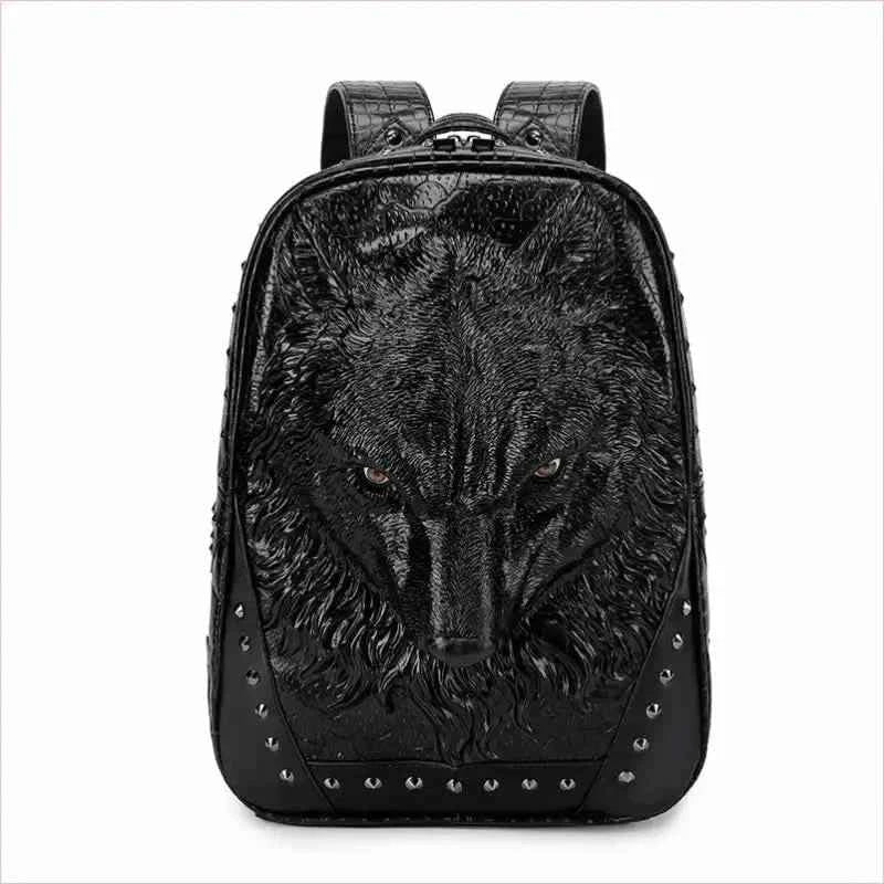 Wolf Head 3d Embossed Backpack for Emo Style Lovers - Pleasures and Sins
