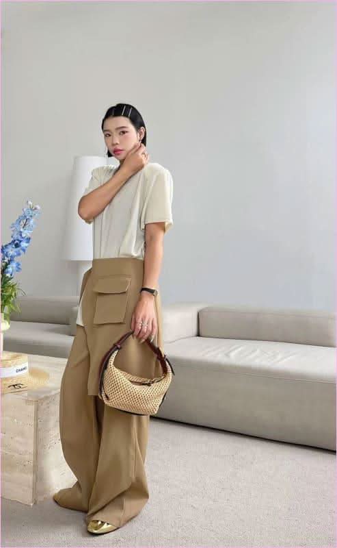 Women’s Brown Leather Raffia Top Handle Summer Bag from Pleasures and Sins - Pleasures and Sins