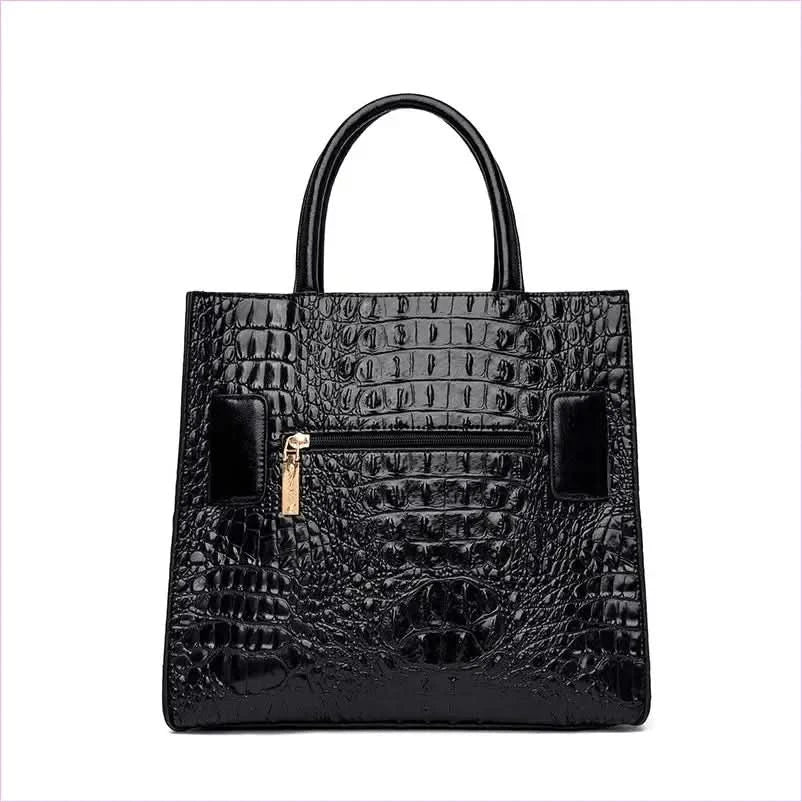 Womens Crocodile Shoulder Crossbody Tote Bag with Buckle Detail - Pleasures and Sins