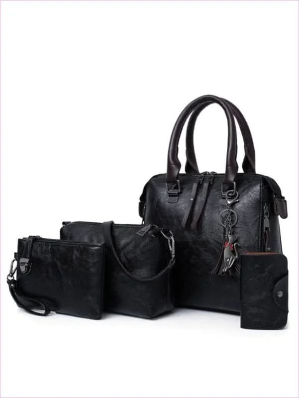 Women’s Four-piece Set Retro Zip Handbag for a Colorful Boring Season - Pleasures and Sins