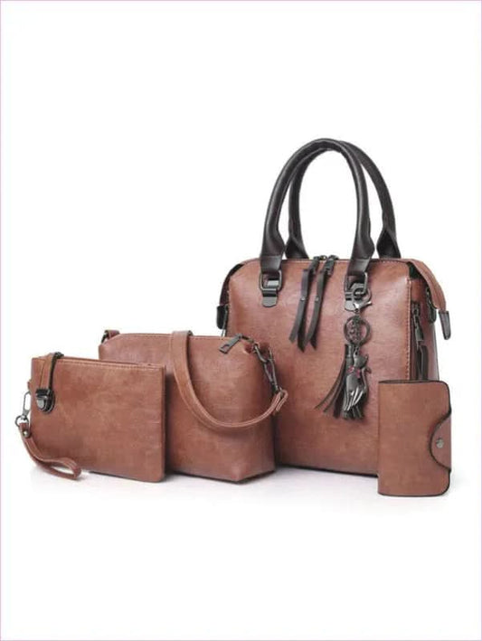 Women’s Four-piece Set Retro Zip Handbag for a Colorful Boring Season - Pleasures and Sins