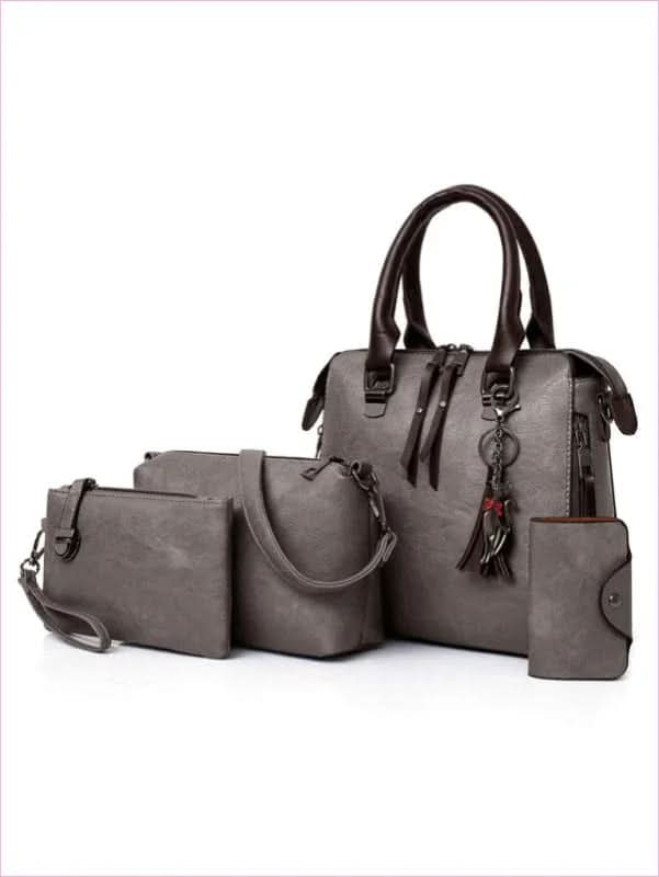 Women’s Four-piece Set Retro Zip Handbag for a Colorful Boring Season - Pleasures and Sins
