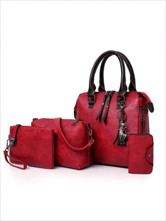 Women’s Four-piece Set Retro Zip Handbag for a Colorful Boring Season - Pleasures and Sins