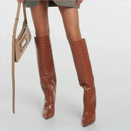 Women’s Pointed Toe Stiletto Heel High Fashion Boots - Pleasures and Sins