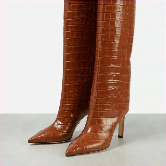 Women’s Pointed Toe Stiletto Heel High Fashion Boots - Pleasures and Sins