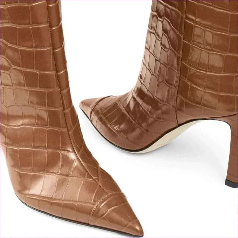 Women’s Pointed Toe Stiletto Heel High Fashion Boots - Pleasures and Sins