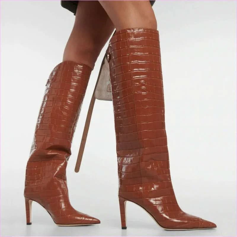 Women’s Pointed Toe Stiletto Heel High Fashion Boots - Pleasures and Sins