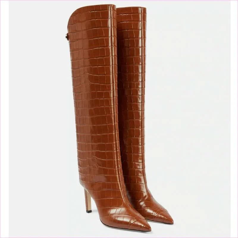 Women’s Pointed Toe Stiletto Heel High Fashion Boots - Pleasures and Sins