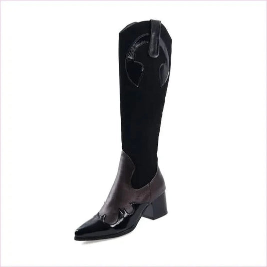 Women’s Snake Pattern Pointed Tall Western Boots in Snakeskin Style - Pleasures and Sins