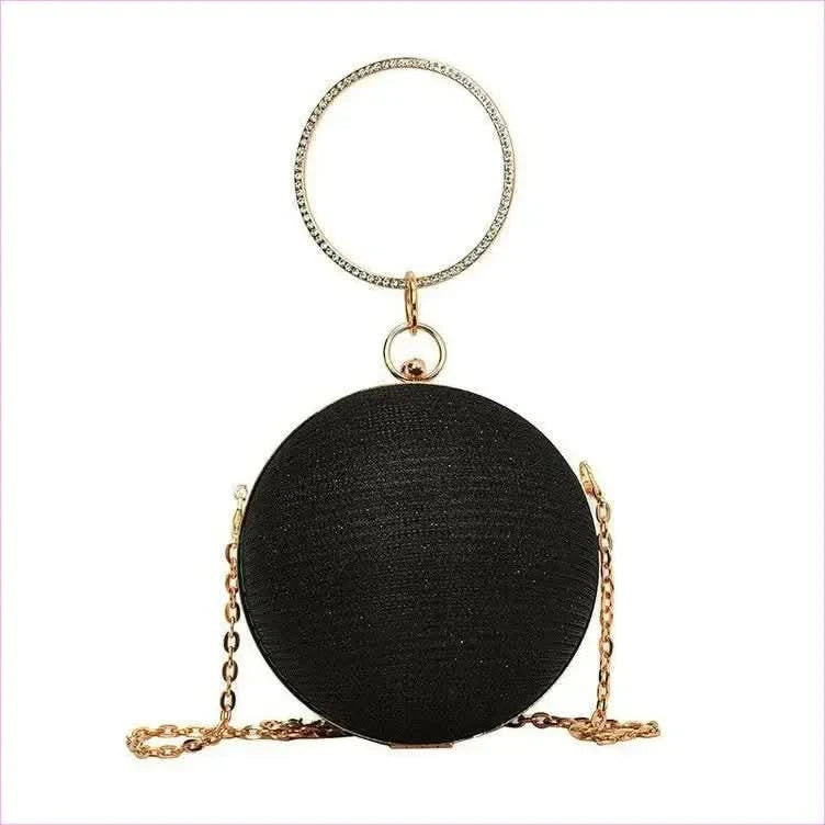 Womens Spherical Evening Bag with Diamond Studs for Stylish Events - Pleasures and Sins
