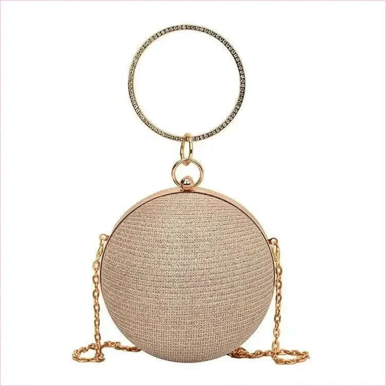 Womens Spherical Evening Bag with Diamond Studs for Stylish Events - Pleasures and Sins