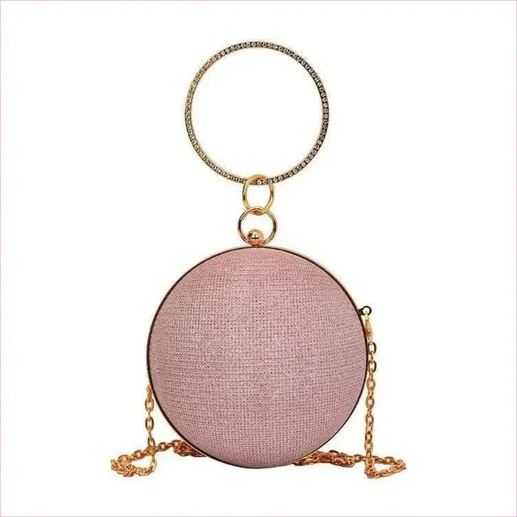 Womens Spherical Evening Bag with Diamond Studs for Stylish Events - Pleasures and Sins