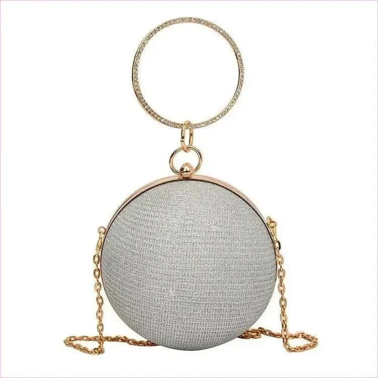 Womens Spherical Evening Bag with Diamond Studs for Stylish Events - Pleasures and Sins
