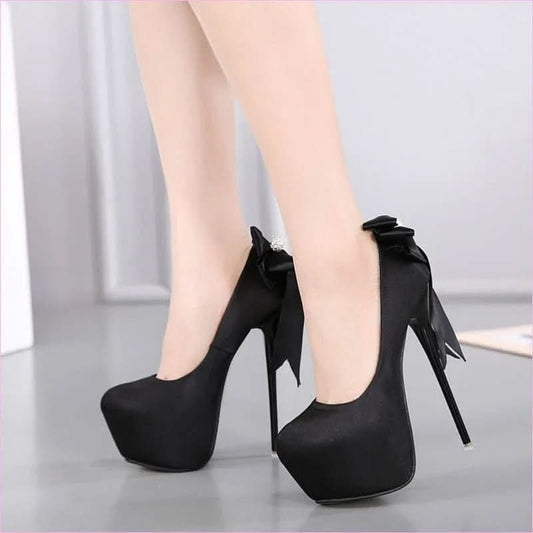 Women’s Stiletto Heels with Bow Detail for Elegant Style - Pleasures and Sins