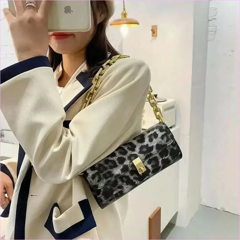 Zebra-print Animal Prints Underarm Handbag with Chain Strap - Pleasures and Sins